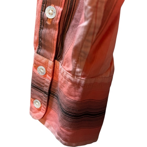 Eddie Bauer 100 | 2x 100 | 2 Cotton Poplin Button-up top pink gray white Small - Picture 7 of 11